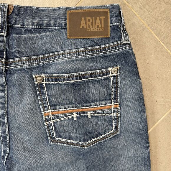 Ariat M4 Coltrane Jeans Men 35x34 Durango Relaxed Boot Cut Blue Western - Picture 12 of 16